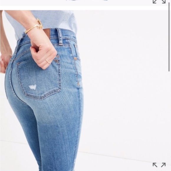 👖 Madewell 9” High Rise Winifred Wash Chewed Hem Destroyed Denim Jean Sz 28/30 - Picture 3 of 5
